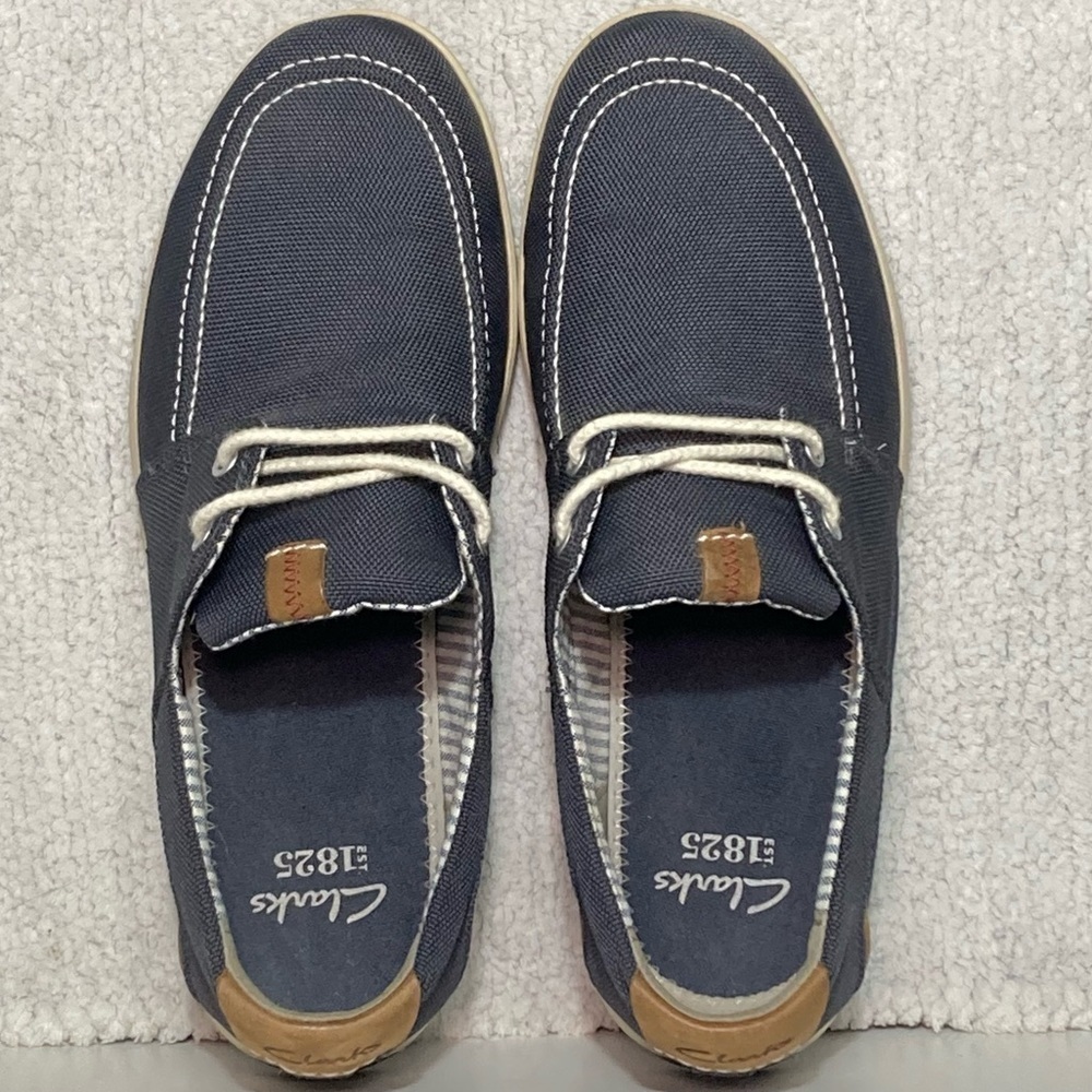 Clarks 1825 Men's Denim Blue Canvas Casual Deck Loafer Boat Shoes Size US 8.5 M - Picture 5 of 11